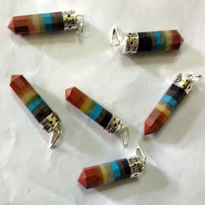 จี้ดินสอพลอยธรรมชาติจี้ผูกมัดจักระ - Product Image 1