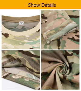 เสื้อลายพรางกลางแจ้งปรับแต่งได้เสื้อยืดแขนสั้นลำลองแห้งเร็วสำหรับล่าสัตว์เครื่องแบบยาว - Product Image 6