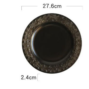 Assiette de présentation en métal décorative argenterie Assiette de fixation de table classique pour table de mariage Assiette de fond décorative - Product Image 3