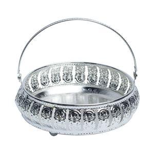 Vente en gros de plateaux de service décoratifs en métal nickelé finition miroir rangement brillant de haute qualité design moderne multifonctionnel - Product Image 3