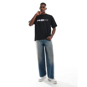 Street Graphic In Black T-Shirt Personnalisable Oversized Fit 0-Neck Back Sports Graphic OEM/ODM Wholesale Bangladesh - Product Image 3