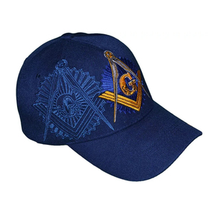 Casquette de baseball Maçonnique Bleue pour Hommes, Chapeau Maçonnique avec Compas et Équerre, Casquettes de Régalia Brodé de Lettres, Chapeaux Hip Hop Personnalisés - Product Image 2