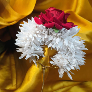 Romántico jazmín tela Rosa flor Gajra con cadena ajustable musulmán Nikah fiesta Favor mano pulsera mujer accesorio regalo - Product Image 1