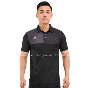 Polo Customize logo printing Made in Vietnam big manufacturer 100% polyester eyelet interlock fabric Men T-shirt