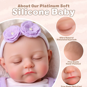 Babeside Liors 12 inç <span class=keywords><strong>Mini</strong></span> tam vücut silikon yeniden doğmuş bebekler gerçekçi uyku yenidoğan kız yumuşak oyuncak dokunmatik - Product Image 4