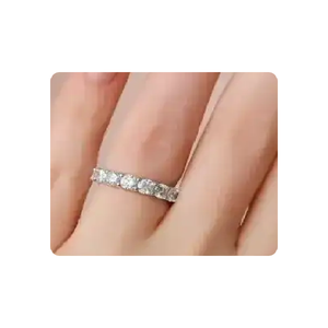 Bijoux fantaisie fins diamant naturel classique IGI certifié alliance 14K or blanc bague de fiançailles pour les femmes cadeau fête porter - Product Image 6