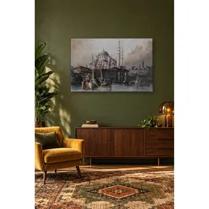 Impression sur toile de bateaux Suleymaniye et Golden Horn de style gravure Fida - Product Image 2