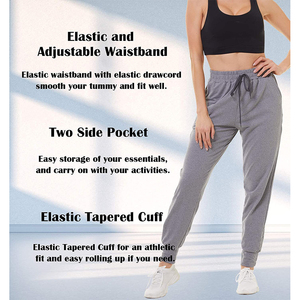 ชุดวิ่งสองสีสำหรับผู้หญิงชุดวอร์มสองชิ้นมีฮู้ดแบบแบนด้านหน้าและกางเกงขายาวออกแบบโลโก้ได้ตามต้องการ - Product Image 3