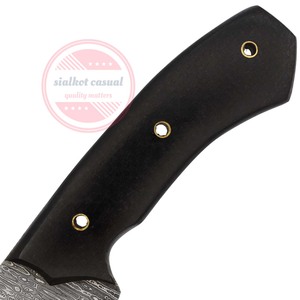 Cuchillo de caza de acero de Damasco Tang completo, cuchillo de caza con Funda de cuero - Product Image 3