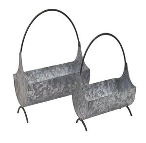 New Latest Galvanized Pot and Planters With Metal Handle New Design Metal <b>Plant</b> Pot <b>for</b> Garden Decoration New Metal Flower Pot - Product Image 1
