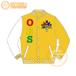 Customized Order Eastern <b>Star</b> Cotton Fleece Embroidered Varsity <b>Jacket</b> OES Breathable Quick Dry Zipper Closure Women <b>Jackets</b> - Product Image 2