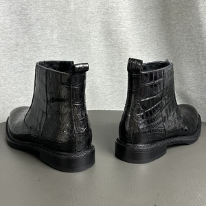 Botines de cuero genuino 100% para mujer, botines cálidos con tacón plano para fiestas y uso diario - Product Image 4