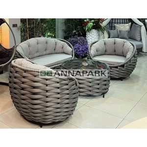 Annapark antracita muebles de exterior balcón grupo de asientos con Apple sofá conjunto para uso en el jardín - Product Image 1