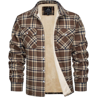 Vestes à carreaux personnalisées, manteaux d'hiver à manches longues en coton pour hommes, chemises décontractées coupe-vent
