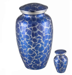 Urne funéraire pour adultes de style américain pour cendres humaines Décoration commémorative en métal et marbre coloré Produit fini coloré - Product Image 2