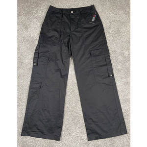 Pantalon cargo gothique noir taille mi-haute pour femme, style grunge punk, NOUVEAU 2026 - Product Image 1