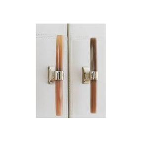 Boutons de porte en corne de buffle, boutons de placard en laiton poli, boutons en corne faits à la main de haute qualité à bas prix - Product Image 1