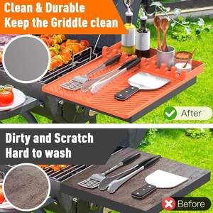 Silicone Grill Mat Compatible with Blackstone, <b>BBQ</b> Griddle <b>Tools</b> Mat with Drip Pad, Spatula Mat for Outdoor Kitchen Counter - Product Image 4