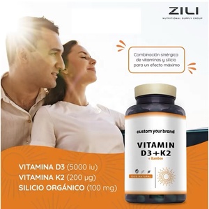 Cápsulas de Vitamina D3 5000 UI <span class=keywords><strong>K2</strong></span> Orgánicas Vegetarianas de Marca Privada OEM, con Silicio de Bambú, para la Salud Ósea, Absorción de Calcio y Apoyo Inmunológico - Product Image 2