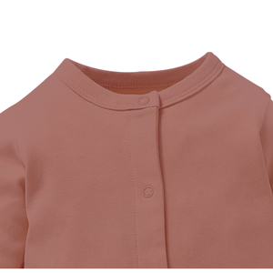 Mameluco suave de color sólido cómodo y elegante para bebé con botones a presión, Mono para niños pequeños recién nacidos - Product Image 5