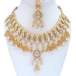 Vintage Style Crystal Zircon Alloy Flower Design Jewelry Set Necklace Earrings Headpiece Women Engagement Wedding Anniversary - Product Image 1