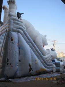 Grand toboggan gonflable en PVC blanc pour enfants, équipement d'amusement pour le plaisir de glisse - Product Image 5