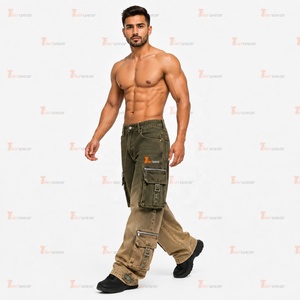 Pantalones Cargo de Mezclilla para Hombre, Fabricante de Moda, Venta al por Mayor, Jeans Personalizados con Múltiples Bolsillos, Corte Relajado, Ropa de Trabajo, Estilo Urbano - Product Image 5
