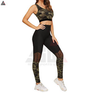 Ensemble de yoga premium grande taille, tenue luxueuse en deux pièces, logo frontal, conçu pour le confort, la flexibilité et le mouvement, en spandex/polyester - Product Image 3