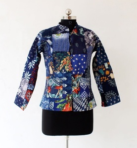 Handmade Women's Reversible Kantha <b>Jacket</b> Assorted Patchwork Kantha Quilted Coat Hippie Style Winter Wear Made of Indian Cotton - Product Image 1
