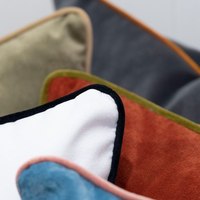 Oreiller en velours de luxe avec passepoil Housse de coussin en velours à fermeture éclair de toute taille