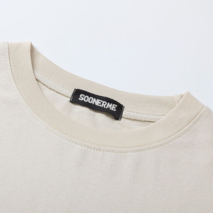 2025 nuevo diseño 250 Gsm Camiseta básica de gran tamaño gráfico DTG impreso 100% algodón Jersey estilo Casual con cuello redondo patrón sólido - Product Image 2