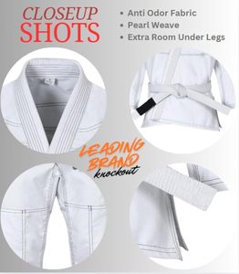 Jiu Jitsu Gi para hombres, BJJ Gi mujeres Grappling GI ULTRA LIGHT, preencogido tela absorbente de sudor Kit de artes marciales traje de Karate - Product Image 3