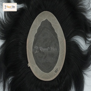 REGENT USA Super Base Natural Wave Straight Indian <b>Hair</b> Toupee Hand <b>Tied</b> Weft 100% Density Wholesale Options Available for <b>Men</b> - Product Image 1