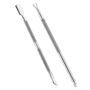 Poussoir à cuticules à Double extrémité en acier inoxydable avec nettoyant pour ongles pour manucure pédicure outils professionnels de soin des ongles - Product Image 1
