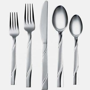 Meilleure vente directe d'usine vente en acier inoxydable argent nickelé vaisselle cuillère couteau fourchette ensemble de couverts en métal pour les dîners - Product Image 5