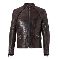 Veste d'hiver pour homme en cuir et toile, à capuche, col montant, manches longues, imperméable, coupe-vent, respirante, pour l'extérieur, service OEM