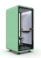 Cabine de bureau acoustique modulaire préfabriquée autoportante OMNI moderne, insonorisée, avec système de ventilation et prise électrique