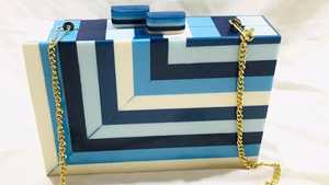 กระเป๋าเรซินทำตามสั่งเฉดสีฟ้าเหมาะสำหรับร้านเครื่องประดับแฟชั่นสำหรับการขายต่อมีให้เลือกหลายขนาด - Product Image 4