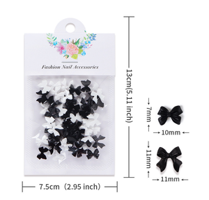 50pcs résine arc ruban ongles breloques pièces 3D nœud papillon strass Nail Art décoration accessoires pour bricolage coréen polymère argile - Product Image 3