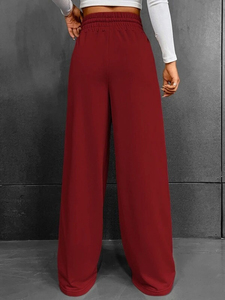 Streetwear Casual Trousers Wide Leg Drawstring Outdoors Jogger Swear <b>Pants</b> Women Fleece <b>Ladies</b> Sweatpants - Product Image 2