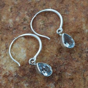 Blue Topaz Gemstone Jewelry For Women Silver Boho Style <b>Earrings</b> Jewelry 925 Sterling Silver Trending <b>Handmade</b> <b>Earrings</b> Gift For - Product Image 3
