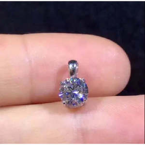 Colgante Solitario de Diamante de Corte Redondo de 2 Quilates, Calidad AAA+, VVS1/D, Cadena Gratis, Acabado en Oro Blanco de 14K, Cus-Jew46 - Product Image 3