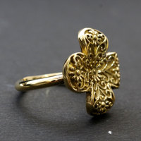 Bague ajustable plaquée or 18 carats avec serti fleur, certifiée IGI, bijoux en laiton personnalisés, tendance et élégante pour femme