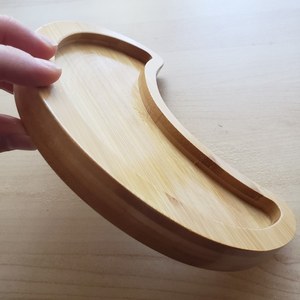 ถาดเสิร์ฟขนมทำจากไม้รูปทรงดวงจันทร์ถาดเสิร์ฟขนมทำจากไม้มะม่วงธรรมชาติ - Product Image 2