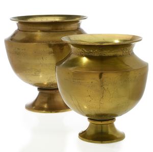 Cuenco decorativo con pedestal de Metal para el hogar, artículos de cocina al por mayor, cuenco de flores de forma redonda Vintage hecho a mano personalizado - Product Image 2