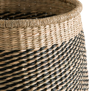 Cesta tejida a rayas negras de jacinto de agua al mejor precio, almacenamiento decorativo para el hogar para lavandería, uso en la cocina, artesanía, venta de Vietnam - Product Image 2