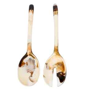 Ensemble de couverts en résine faits à la main, cuillère et fourchette à salade, style art populaire écologique, modèle ange, design économique - Product Image 1