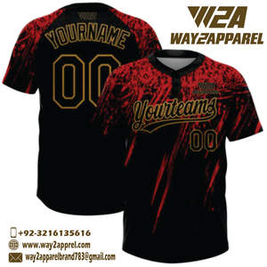 Maillot de baseball à deux boutons sublimé personnalisé chemises de maillot à boutons complets vêtements de sport avec votre logo - Product Image 2