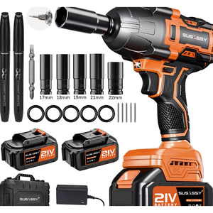 Clé à chocs sans fil 2-en-1, couple de 520 Nm, avec 2 batteries, perceuse à percussion électrique sans balais, pour réparation - Product Image 1