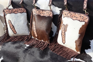 Sac à bandoulière en cuir de vachette sac à main Western sac à main en cuir marron sac à bandoulière en cuir sac à bandoulière pour femme - Product Image 2